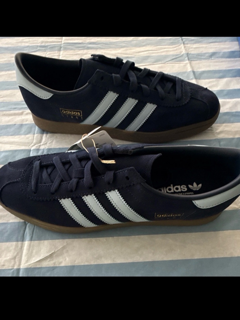 NIB Adidas Stadt Navy Blue Gum Sneakers 10.5 Men / 11.5W